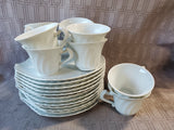 22 Piece Esther M. Miller Seashell Luncheon Plate and Teacup Set