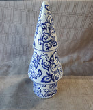 Mikasa Home Accents Ceramic Blue and White Floral Christmas Tree Figurine