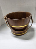 Vintage Wooden Bucket w/Brass Bands