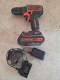 Black & Decker 20v Cordless Drill w/Battery and Charger
