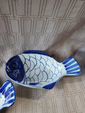 2 Piece Dansk Arabesque Ceramic Fish Plate and Bowl Set