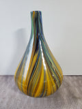 (C) Murano Style Art Glass Swirl Round Vase