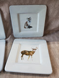 Set of 4 World Market Woodland Animal Salad Plates