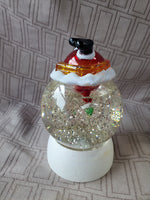 Santa Going Down the Chimney Glitter Globe WORKS