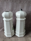Plastic Christmas Tree Salt Shaker and Peppermill Set