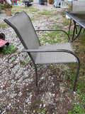 5-Piece Outdoor Dining Set, Aluminum Table w/Smoked Glass Top and Mesh Chairs *Read Description*