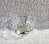 Italian Clear Glass and Silverplate Pedestal Serving Bowl