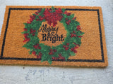 "Merry and Bright" Holiday Door Mat