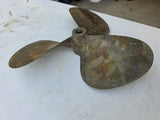 Vintage 3-Blade 17" Brass/Bronze Boat Propeller (A)