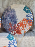Set of 5 Coral Reef Melamine Dinner Plates