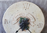 Tempus Fugit Grape Cluster Wall Clock WORKS