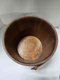 Vintage Wooden Bucket w/Brass Bands