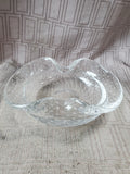 Heavy Clear Glass Bubble Art Ashtray