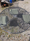 Pewter Tone 5/Piece Metal Outdoor Dining Set w/Green Cushions