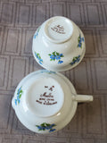 Melba Blue Floral Creamer and Sugar Set