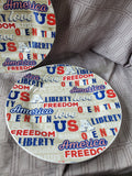Set of 4 Royal Norfolk Americana Ceramic Dinner Plates