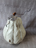 White Ceramic Pumpkin Figurine