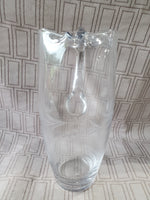 Etched Clear Glass Pitcher
