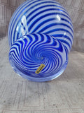 Pasabahce Blue Spiral Art Glass Pitcher Vase
