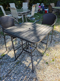 Bar Height Three Piece Bistro Set - Aluminum and Wicker