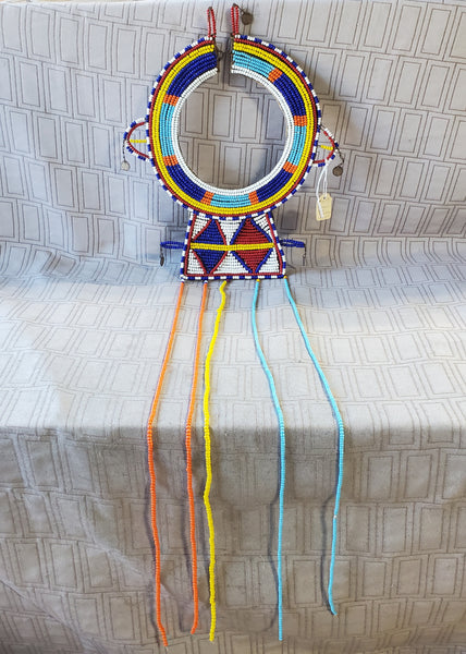 Vintage African Folk Art Maasi Beaded Wedding Necklace