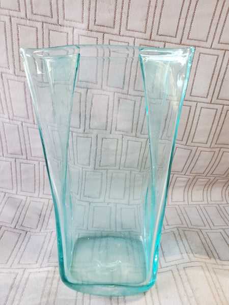 Blenko Art Glass Paper Bag Vase