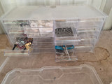 Lot of Five Hardware Storage Container w/Assorted Items Inside