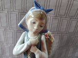 Lladro "Nature's Bounty Girl with Flower Basket" No. 1417 Figurine