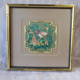 Framed Embroidered Bird Panel