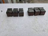 Green Glazed Terracotta Planter Feet, Two 3-Piece Sets (6 pieces)