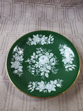 Aynsley Fine Bone China Dark Green and White Rose Teacup and Saucer Set