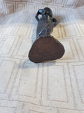 (D) Hand Carved Ebony Wood African Folk Art Statue
