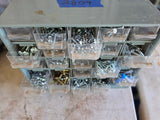 Garage Storage Box w/Small Plastic Drawers Full of Hardware