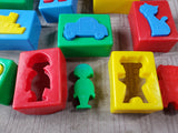Lot of Plastic Blocks with Figural Inserts