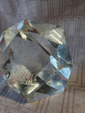 Etched Glass Paperweight