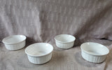 Set of 4 Corning Ware "French White" Individual Serving Size Souffle Dishes