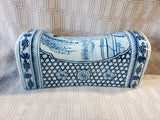 Asian Inspired Blue and White Porcelain Pillow