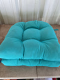 Pair of Teal Seat Cushions w/Ties