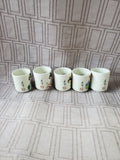 Set of 5 Japanese Porcelain Sake Cups
