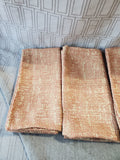 Lot of 12 Orange Toned Textured Fabric Napkins