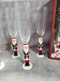 Lot of Gorham Santa Champagne Flutes