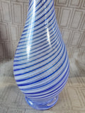Pasabahce Blue Spiral Art Glass Bud Vase
