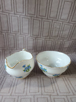 Melba Blue Floral Creamer and Sugar Set