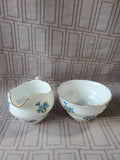 Melba Blue Floral Creamer and Sugar Set