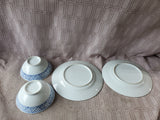 4 Piece Blue and White Dish Set
