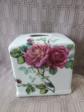 Ceramic Floral Tissue Box Cover