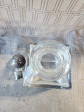 Tiffany & Co. Etched Crystal Square Decanter—Initial "E"