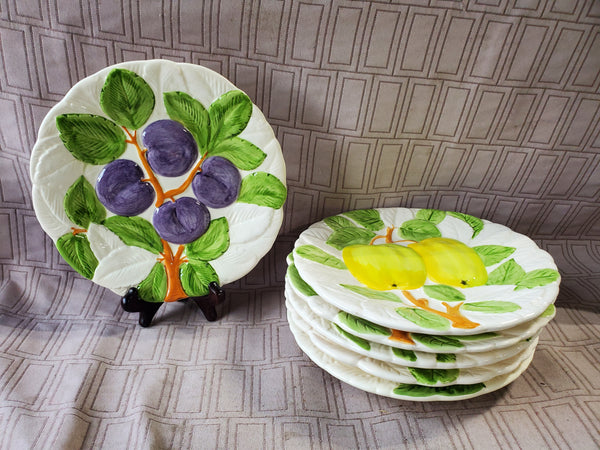 Set of 6 "Fruit du Jour" by Shafford 3D Majolica Salad Plates