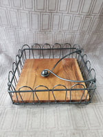 Metal and Wood Napkin Holder