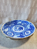Pair of Blue and White Scalloped Edge Salad Plates